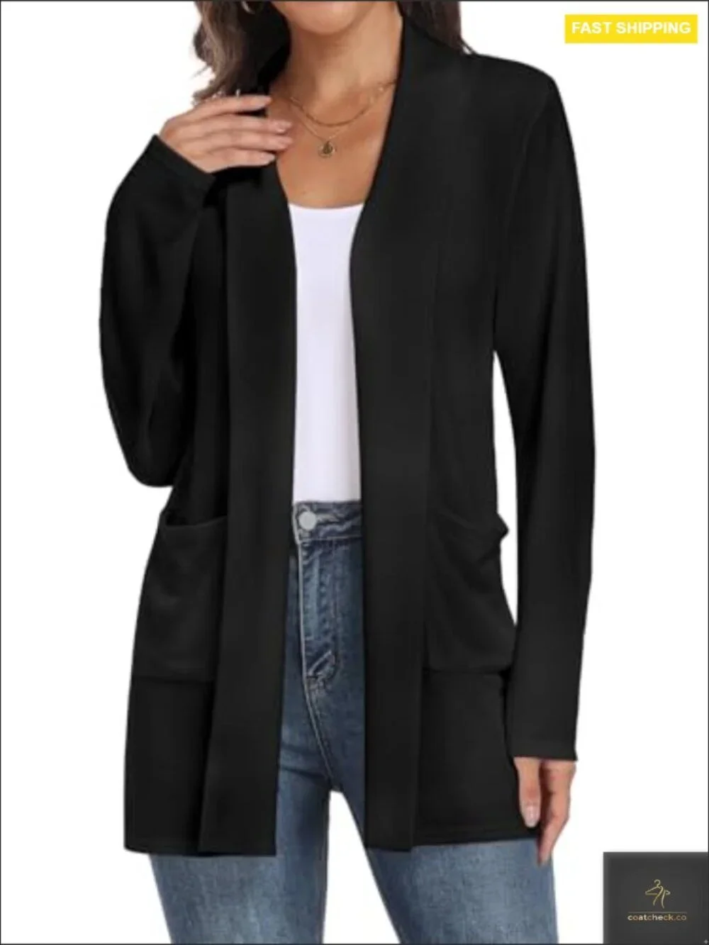 Long Sleeve Lightweight Cardigan Open Front Draped Casual Chic Oversized